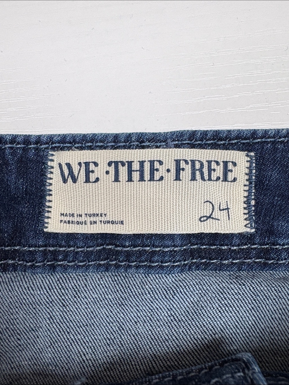 Free People We The Free Libre High Rise Flared Wide Leg Jeans Dark Denim 24 - Picture 9 of 11